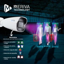 Cam IP bullet Meriva Technology mob-pa400f, 4mp, h.265, 2.8mm, 30m IR, slot micro SD hasta 256gb, mia, video estructurado, intel