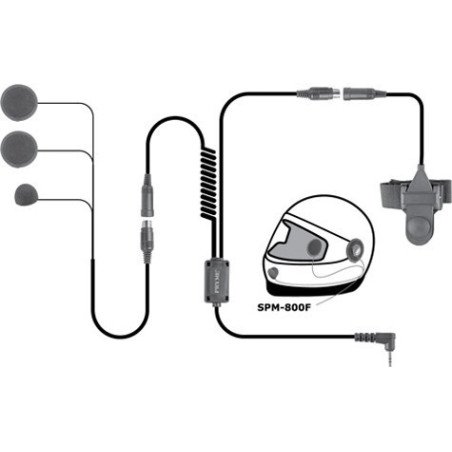 Micrófono con boom para casco cerrado para radios Icom IC-F14, IC-F4003, IC-F1000