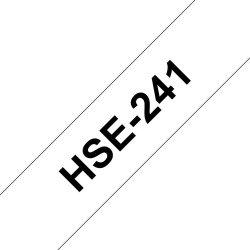 Cartucho de cinta poliolefina Brother HSe-241, TZe, Negro sobre blanco, 1.5 m x 1.77 cm