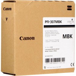 Tanque de tinta Canon negra mate PFI-307 MBK 330ml para plotter IPF-830, 840 y 850.