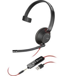 Diadema POLY Blackwire 5210 Monaural USB-A Headset, Wired, Calls Music, Headset, Black