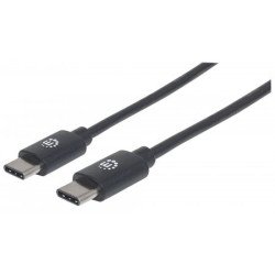 Cable USB-c, cm-cm 0.5m v2, negro Manhattan
