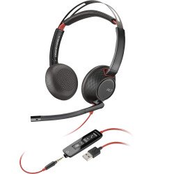 Diadema POLY Blackwire 5220 Stereo USB-A Headset, Wired, Office Call center, 100 - 10000 Hz, 164.2 g, Headset, Black