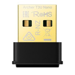 Adaptador USB Inalámbrico TP-Link Archer T3U Nano, WLAN, Wi-Fi 5 (802.11ac), 1267 Mbit s, Negro
