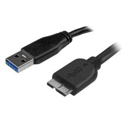 Cable micro USB 3.0 (5Gbps) delgado de 2m, Extremo Secundario  1 x 10-pin Micro USB 3.0 Type B, Male, 5Gbit s, Apantallado, Níqu