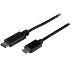 Cable Adaptador de 2m USB-C a Micro USB-B, USB 2.0, Extremo Secundario  1 x 5-pin Micro USB 2.0 Type B, Male, 480Mbit s, Apantal