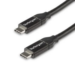 Cable de 50cm USB-C a USB-C con capacidad para Entrega de Alimentación de 5A, USB TipoC, Cable de Carga USBC, USB 2.0, Extremo S