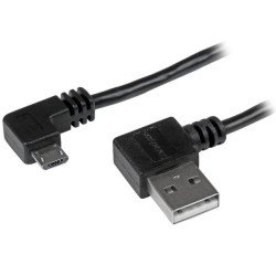 Cable de 2m Micro USB con conector acodado a la derecha, Extremo Secundario  1 x 5-pin Micro USB 2.0 Type B, Male, 480Mbit s, Ap