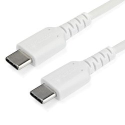Cable de 1m de Carga USB C, de Carga Rápida USB 2.0 Tipo C a USB C Revestimiento TPE de Fibra de Aramida M M 60W Blanco