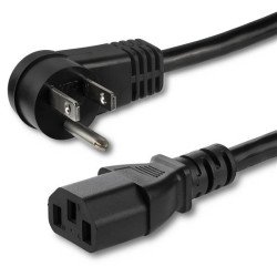 Cable de 0.9m de Alimentación Acodado NEMA 5-15P a C13, Cable de Corriente para Computadora, Para Computador, Monitor