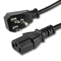 Cable de 3m Alimentación de Computadora, Plano NEMA 5-15P a C13, 10A 125V, 18AWG, Negro, Cable de Alimentación de Impresora