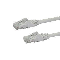 Cable de Red de 30cm Blanco Cat6 UTP Ethernet Gigabit RJ45 sin Enganches, Extremo Secundario  1 x RJ-45 Network, Male, 10Gbit