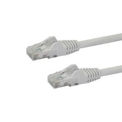 Cable de Red de 0.5m Blanco Cat6 UTP Ethernet Gigabit RJ45 sin Enganches, Extremo Secundario  1 x RJ-45 Network, Male, 6Gbit 