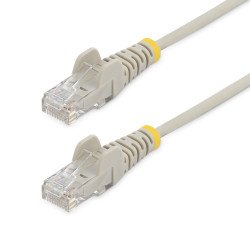Cable de 91cm de Red Ethernet Cat6 Delgado Sin Enganches, Cable de Red Snagless, Gris, Extremo Secundario  1 x RJ-45 Network