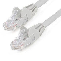 Cable Ethernet Cat 6 de 1 Metro, LSZH, Cable de Red Patch CAT6 UTP RJ45 PoE de 100W 10 GbE Sin Enganches Gris, ETL
