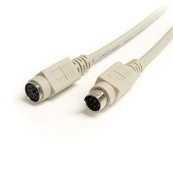 Cable de 1.8m PS 2 de Extensión Alargador para Mouse o Teclado, Cable Alargador Mouse, Extremo Secundario  1 x 6-pin Mini-DIN