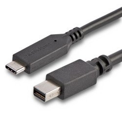 Cable 1.8m USB-C a Mini DisplayPort, 4K 60Hz, Black, Adaptador USB 3.1 Tipo C a mDP, Extremo Secundario  1 x 20-pin Mini Dis