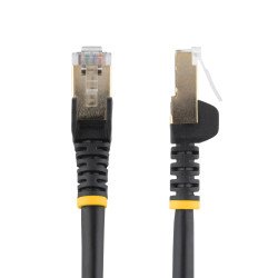 Cable de 2m CAT6a Ethernet Negro, Cable de red 10Gb Cat6a Snagless Blindado RJ45 PoE de 100W, 10GbE con Certificación UL TIA