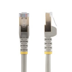 Cable de 1m CAT6a Ethernet Gris, Cable de red 10Gb Cat6a Snagless Blindado RJ45 PoE de 100W, 10GbE con Certificación UL TIA
