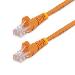 Cable de Red de 0.5m Naranja Cat5e Ethernet RJ45 sin Enganches, Extremo Secundario  1 x RJ-45 Network, Male, Cable de conexió