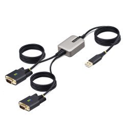 Cable Adaptador USB a Serial de 2 Puertos, 4m, Retención COM, FTDI, Conversor USB a DB9 RS232 Serial, Cable for Computadora