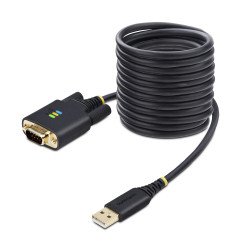 Cable Adaptador USB a Serial de 3m, Retención COM, FTDI, USB a DB9 RS232 Serial, Tornillos Intercambiables, Cable for Compu