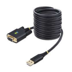 Cable Adaptador USB a Serial de Módem Nulo RS232 FTDI 3m, Retención COM, USB DB9, Tornillos Intercambiables, Cable for Compu