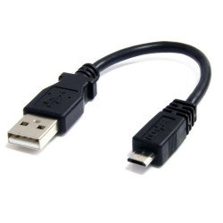Cable adaptador USB StarTech.com - 0, 1524 m, USB A, Micro-USB B, Macho Macho, Negro