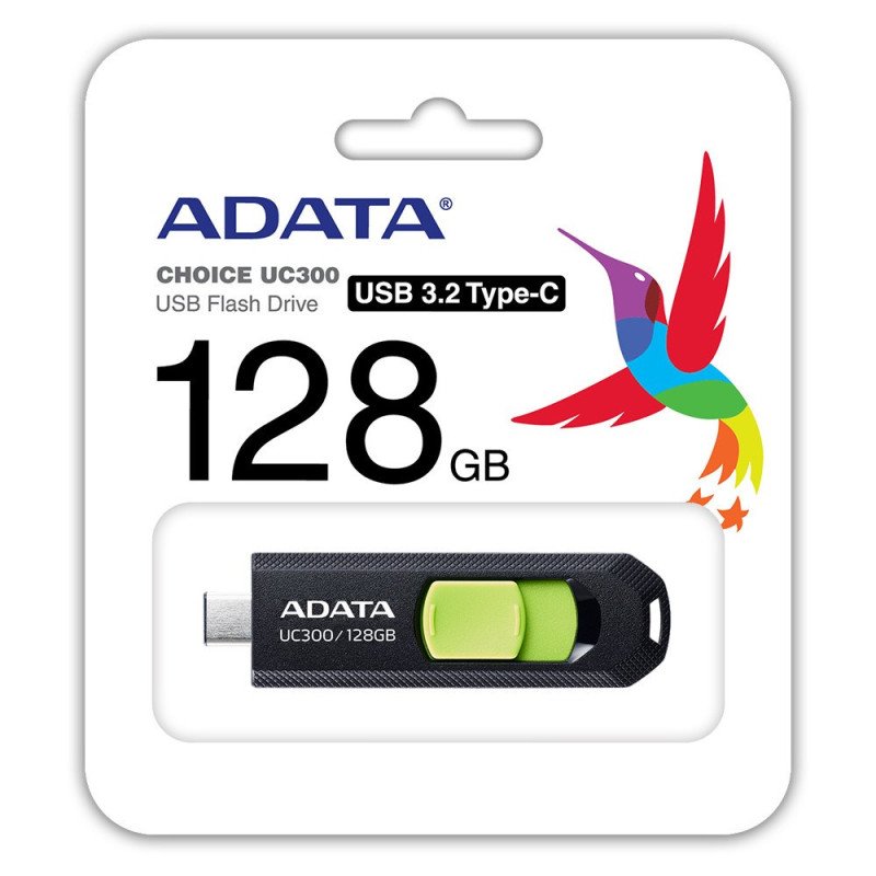 Memoria flash Adata UC300 128GB USB-c 3.2 vde (acho-UC300-128g-rbk, gn)