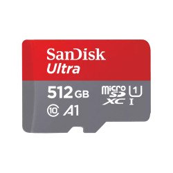 Memoria SanDisk 512GB micro sdxc ultra 150mb, s clase 10 c, adaptador