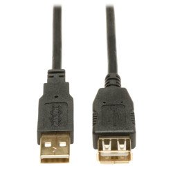 Cable USB Tripp-Lite - 3, 05 m, USB A, USB A, Macho hembra, Negro
