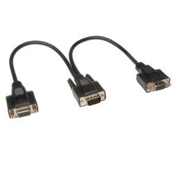 Cable Divisor en "Y" para Monitor VGA de Alta Resolución (HD15 M a 2x HD15 H), 0.3 m [1 pie] - El cable divisor en "Y" para moni