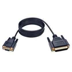 Cable de Módem Nulo Serial DB9 Serial (DB9 a DB25 H M), 2 m [6 pies] - Los cables y adaptadores de módem nulo conectan dos dispo