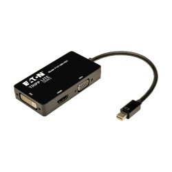 Convertidor Adaptador de Video Keyspan Mini DisplayPort a VGA DVI HDMI Todo en Uno, Negro, 152 mm [6"] - El P137-06N-HDV de Trip