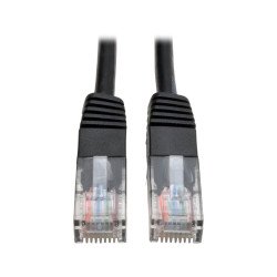 Cable Ethernet (UTP) Moldeado Cat5e 350 MHz (RJ45 M M), PoE - Negro, 15.24 m [50 pies] - El cable de empalme negro de Categoría
