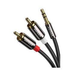 Cable Audio Premium Jack 3.5mm a 2 RCA, 10 Metros, Flexible, Doble Blindaje, Transferencia de Audio sin Pérdidas, Caja de Aleaci