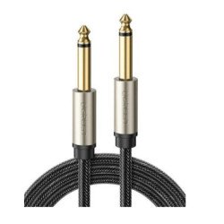 Cable de Audio Mono 6.35mm (1 4") Macho a 6.35mm (1 4") Macho, 10 Metros, Núcleo de Cobre, Blindaje Interno, Nylon Trenzado, Col