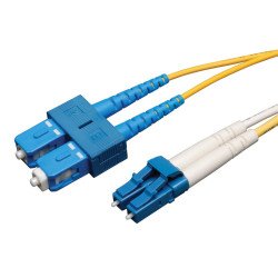 Cable Patch de Fibra Dúplex Monomodo 8.3um   125um (LC SC), 1 m [3 pies] - Los cables de empalme LC SC de 1 metro de fibra óptic