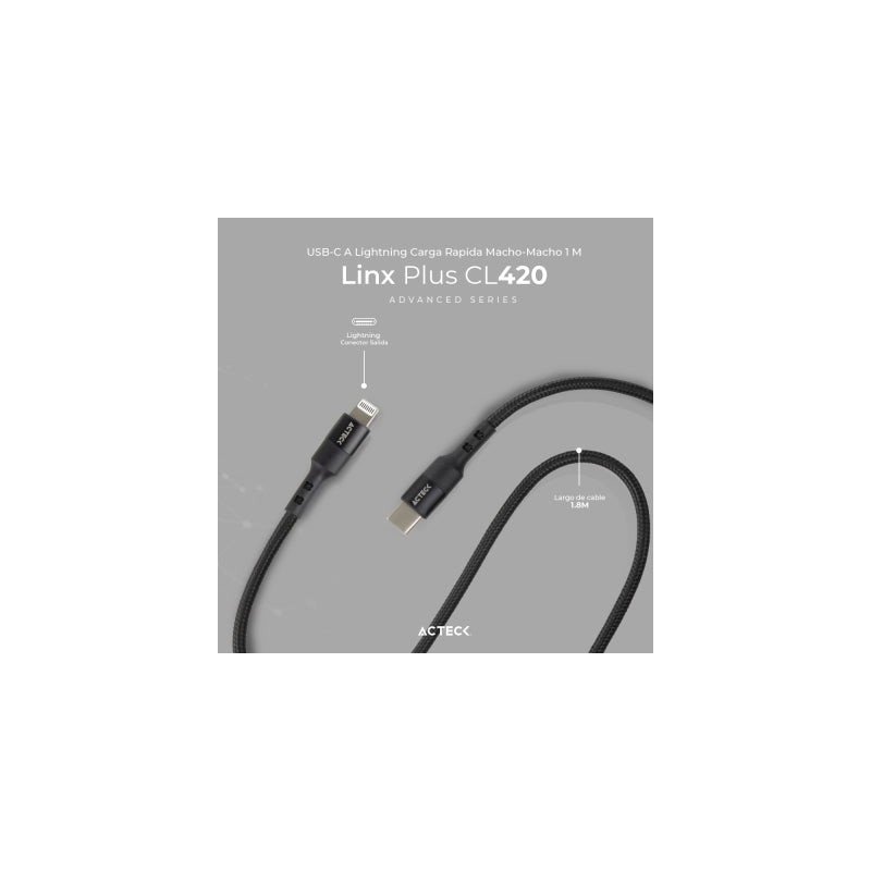 Cable USB C a Lightning Linx Plus CL420 Acteck