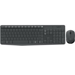 Teclado, mouse Logitech MK235 gris inalámbricos USB para PC alcance hasta 10 mts