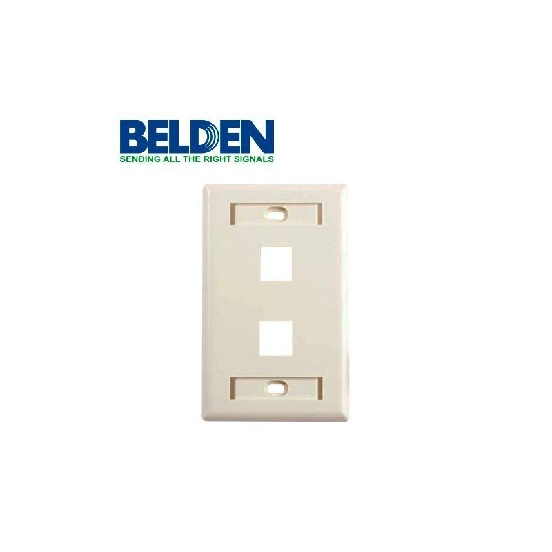Placa de pared Belden AX103923 2 puerto para jacks keyconnect universal almendra