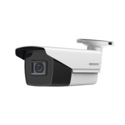 Bala TurboHD 2 megapixel (1080p), lente mot. 2.7 mm a 13.5 mm, 70 m IR exir, exterior IP67, ultra baja iluminación, metal, 24 vc
