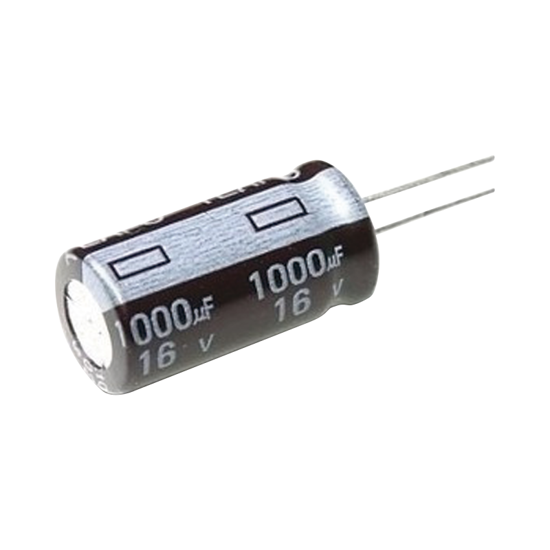 Capacitor electrolítico de aluminio, 1000 µfd, 16 VCC, 10 x 15 mm.