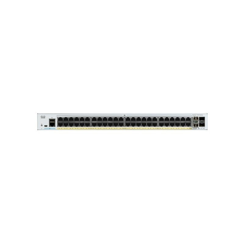 Switch Cisco Catalyst 1000 48x 10/100/1000 ethernet PoE+ and 370w PoE Budget ports, 4x 1g SFP uplinks