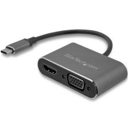 Adaptador USB-c a VGA y HDMI, 2en1, 4k 30Hz, gris espacial, adaptador de video externo USB tipo c