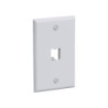 Placa de pared vertical clásica, salida para 1 puerto mini-com, color blanco mate
