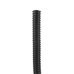 Tubo corrugado abierto para protección de cables, .38in (9.7 mm) de diámetro, 30.5 m de largo, color negro