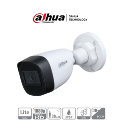 Cámara bullet 1080p, micrófono integrado, lente de 2.8mm, 30 m de IR, IP67, policarbonato, CVI, CVBS, AH