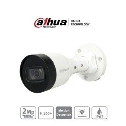Dahua IPC-HFW1230S1-S4 - cámara IP bullet 2 MP, h.265+, 20 fps, lente de 2.8mm, ángulo de 104, IR de 30 mts, IP67, PoE, DWDR, HL