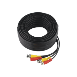 Cable coaxial armado con conector BNC y alimentación, longitud de 50 m, optimizado para HD (TurboHD, HD-sdi, AHD)
